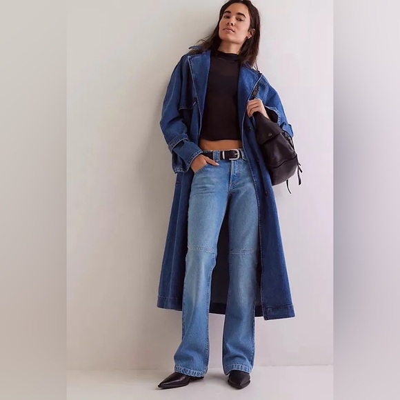 Free People We The Free Flora Low-Rise Bootcut Jeans Mai Tai Blue Size 31 - Picture 1 of 15